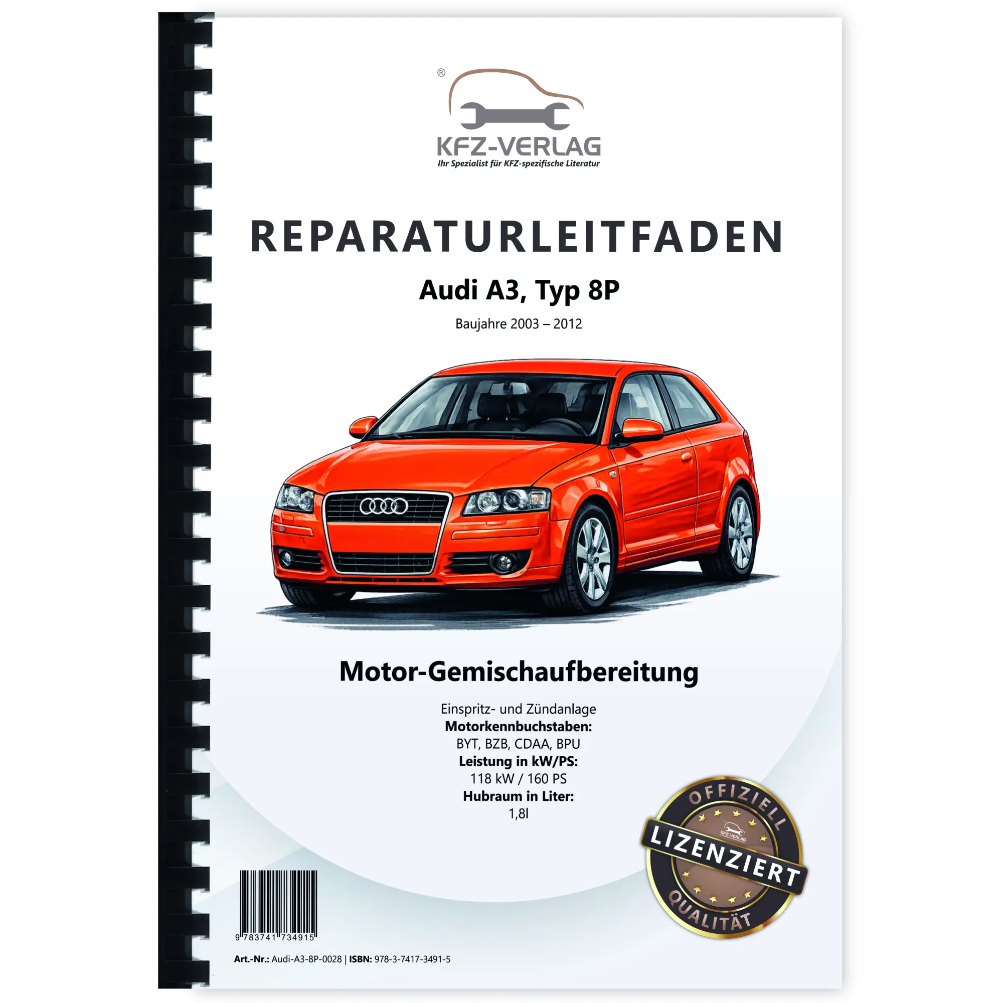 Audi A3 Typ 8P 2003-2012 Benzin Einspritz- Zündanlage 160 PS Reparaturanleitung