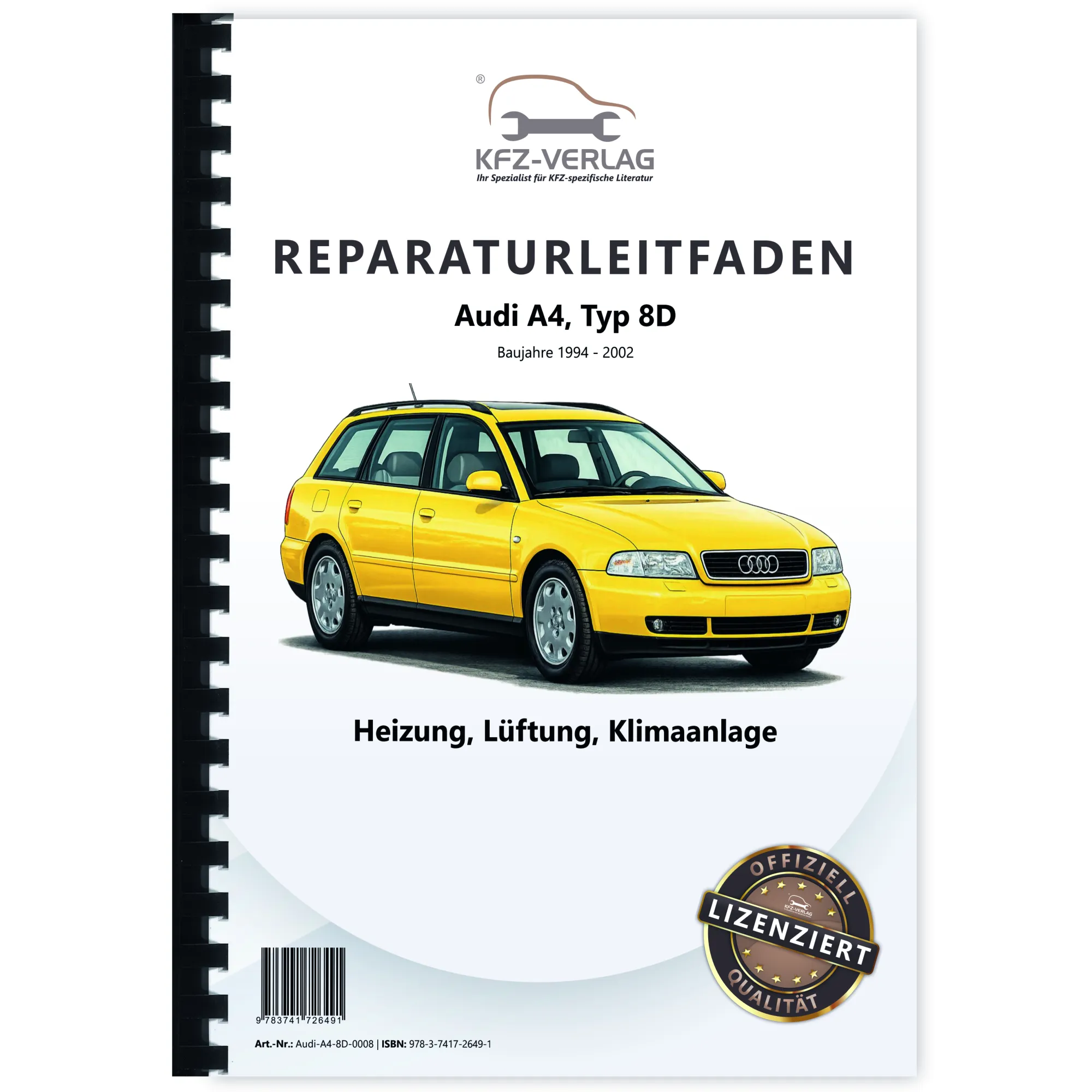 Audi A4 Typ 8D 1994-2002 Heizung Belüftung Klimaanlage Reparaturanleitung