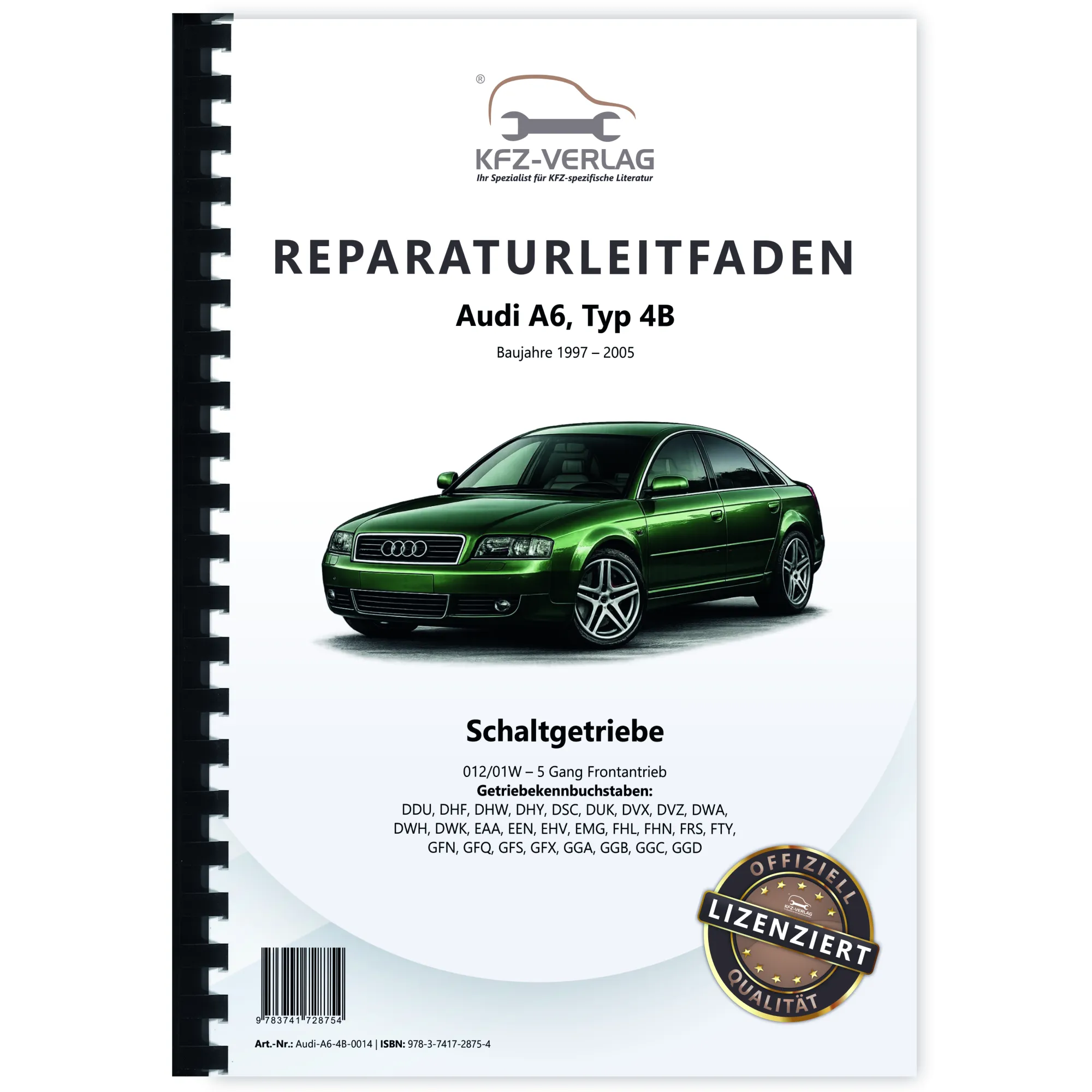 Audi A6 Typ 4B (97-05) 5 Gang Schaltgetriebe 012 01W Kupplung Reparaturanleitung