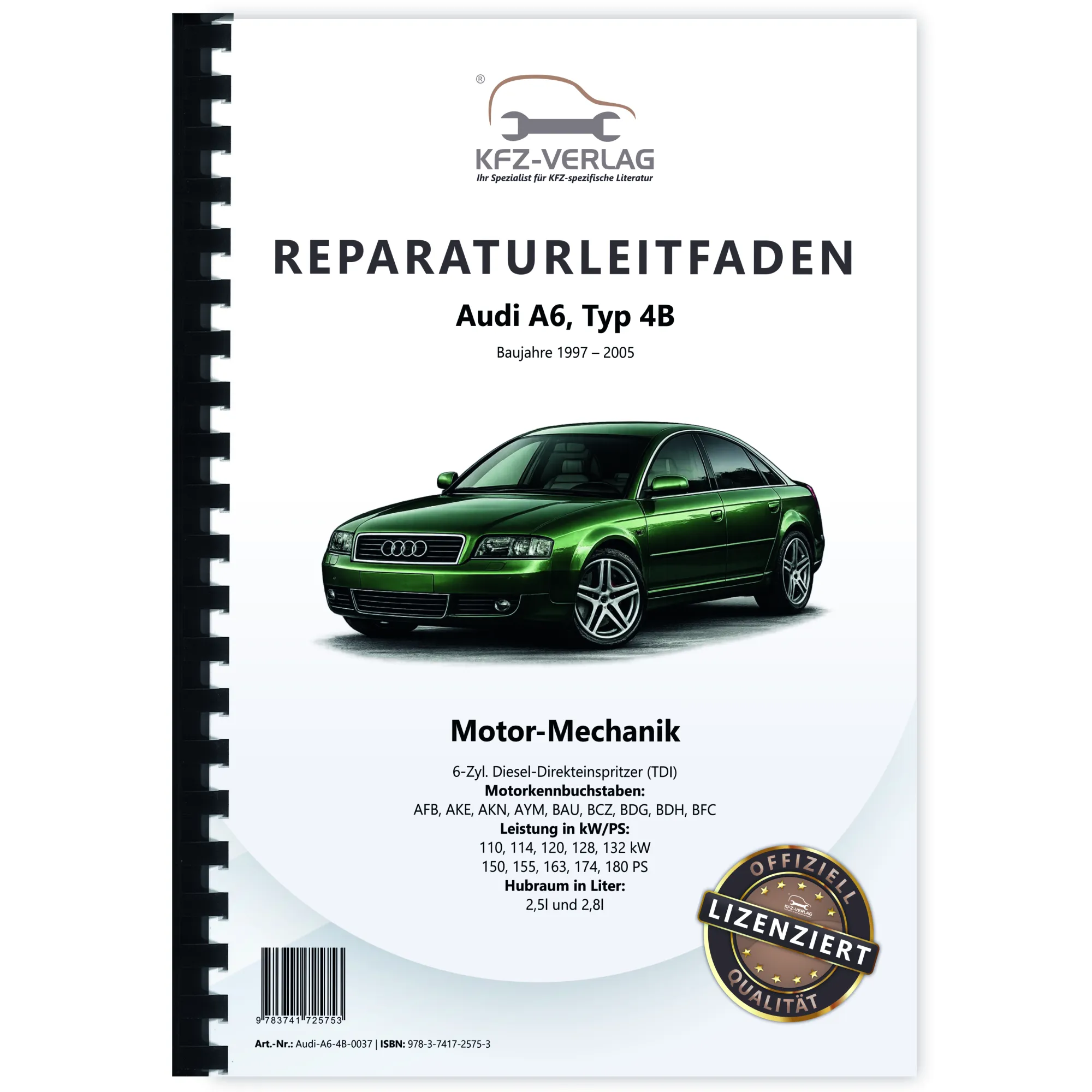 Audi A6 4B 1997-2005 6-Zyl. Dieselmotor 150-180 PS Mechanik Reparaturanleitung Audi A6 4B 1997-2005 6-Zyl. Dieselmotor 150-180 PS Mechanik Reparaturanleitung