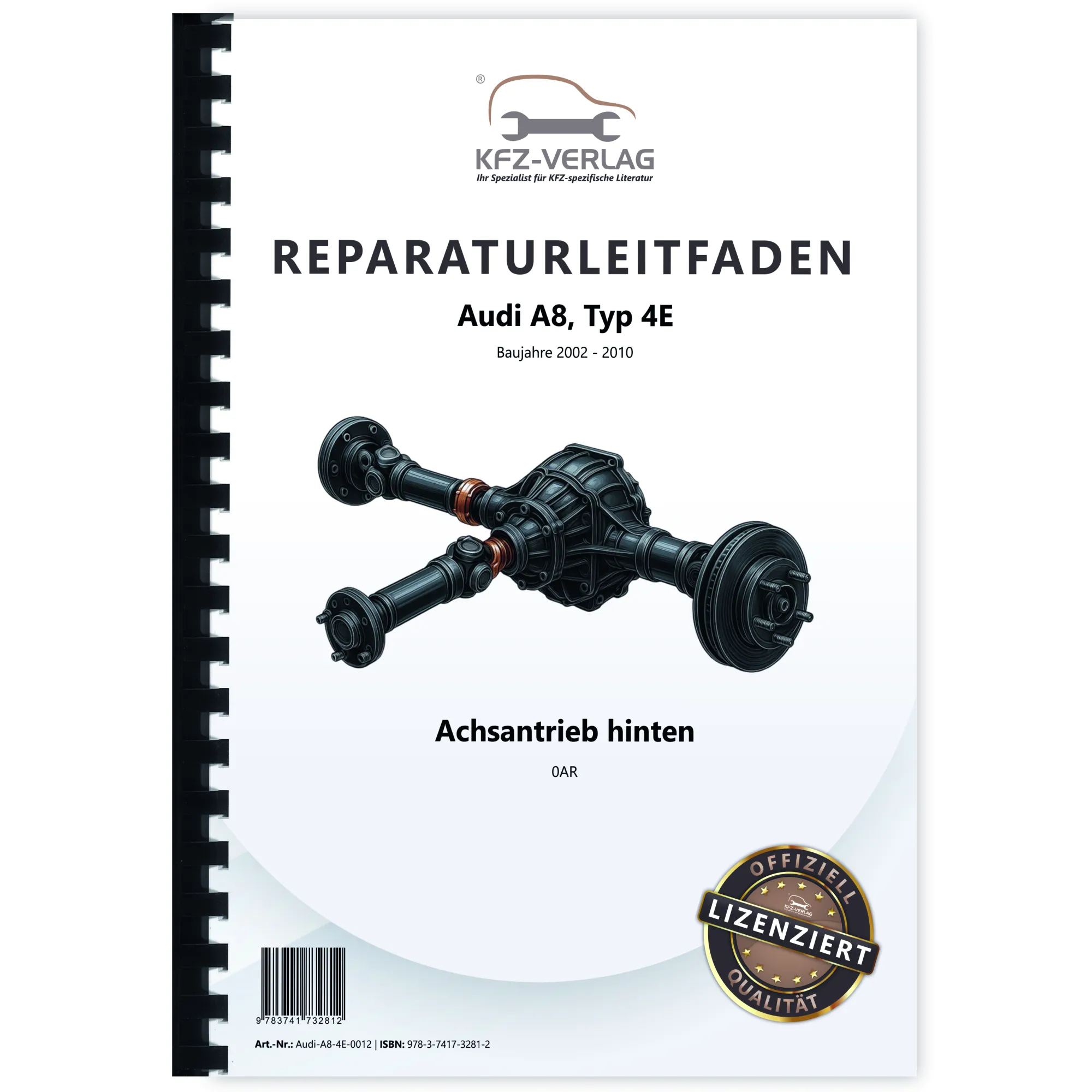 Audi A8 Typ 4E 2002-2010 Kardanwelle Achsantrieb hinten 0AR Reparaturanleitung Audi A8 Typ 4E 2002-2010 Kardanwelle Achsantrieb hinten 0AR Reparaturanleitung