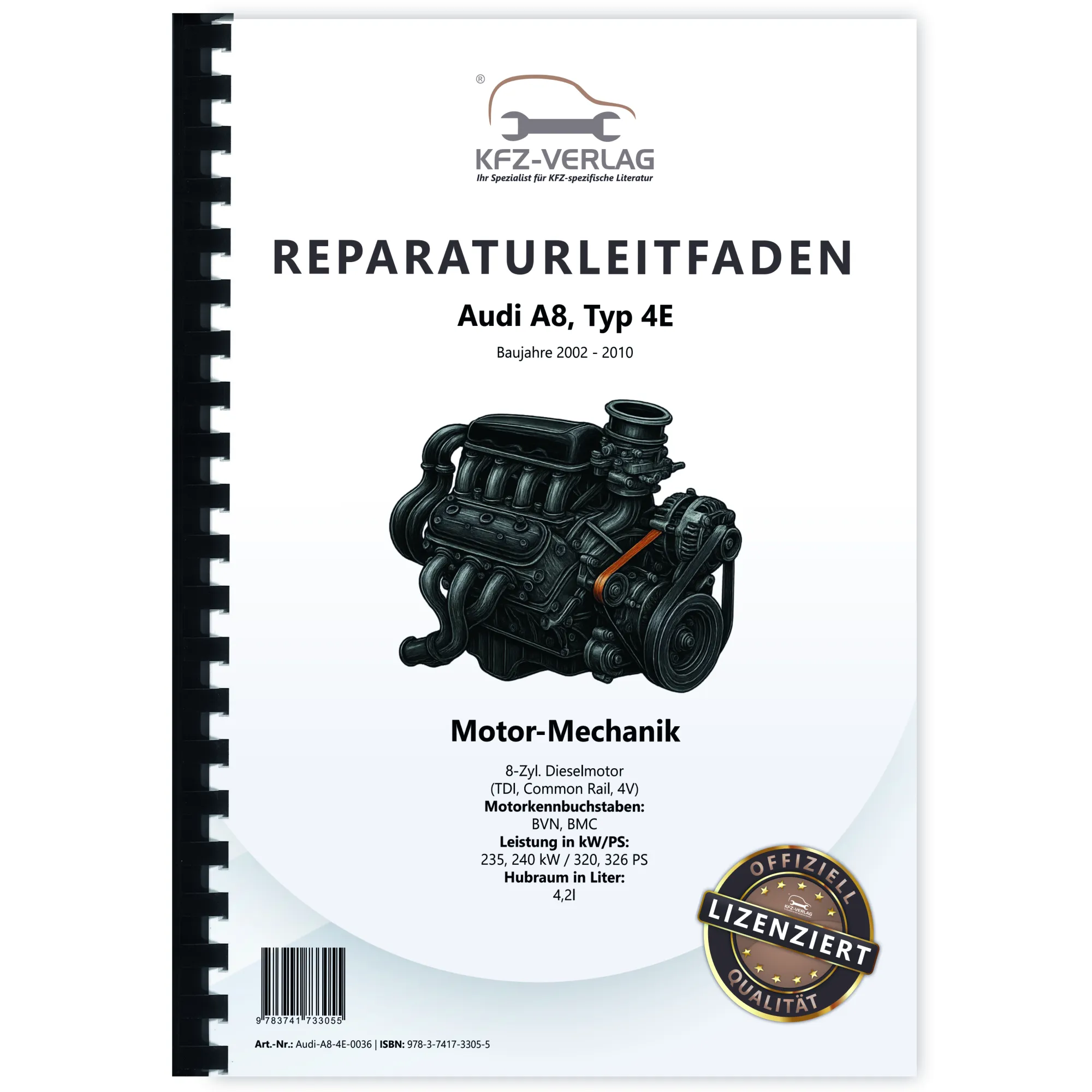 Audi A8 Typ 4E 2002-2010 4,2l Dieselmotor Mechanik 320-326 PS Reparaturanleitung Audi A8 Typ 4E 2002-2010 4,2l Dieselmotor Mechanik 320-326 PS Reparaturanleitung