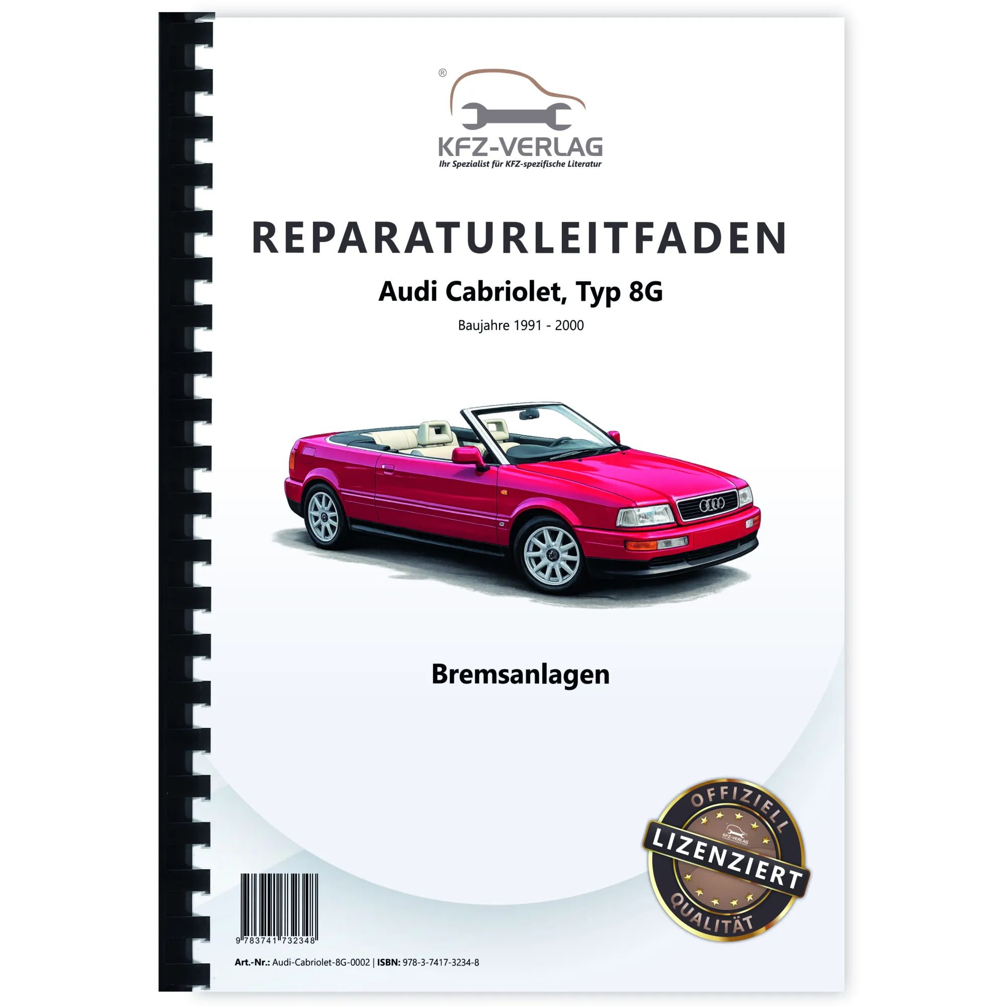 Audi Cabriolet 1991-2000 Bremsanlagen Bremsen System Reparaturanleitung Audi Cabriolet 1991-2000 Bremsanlagen Bremsen System Reparaturanleitung