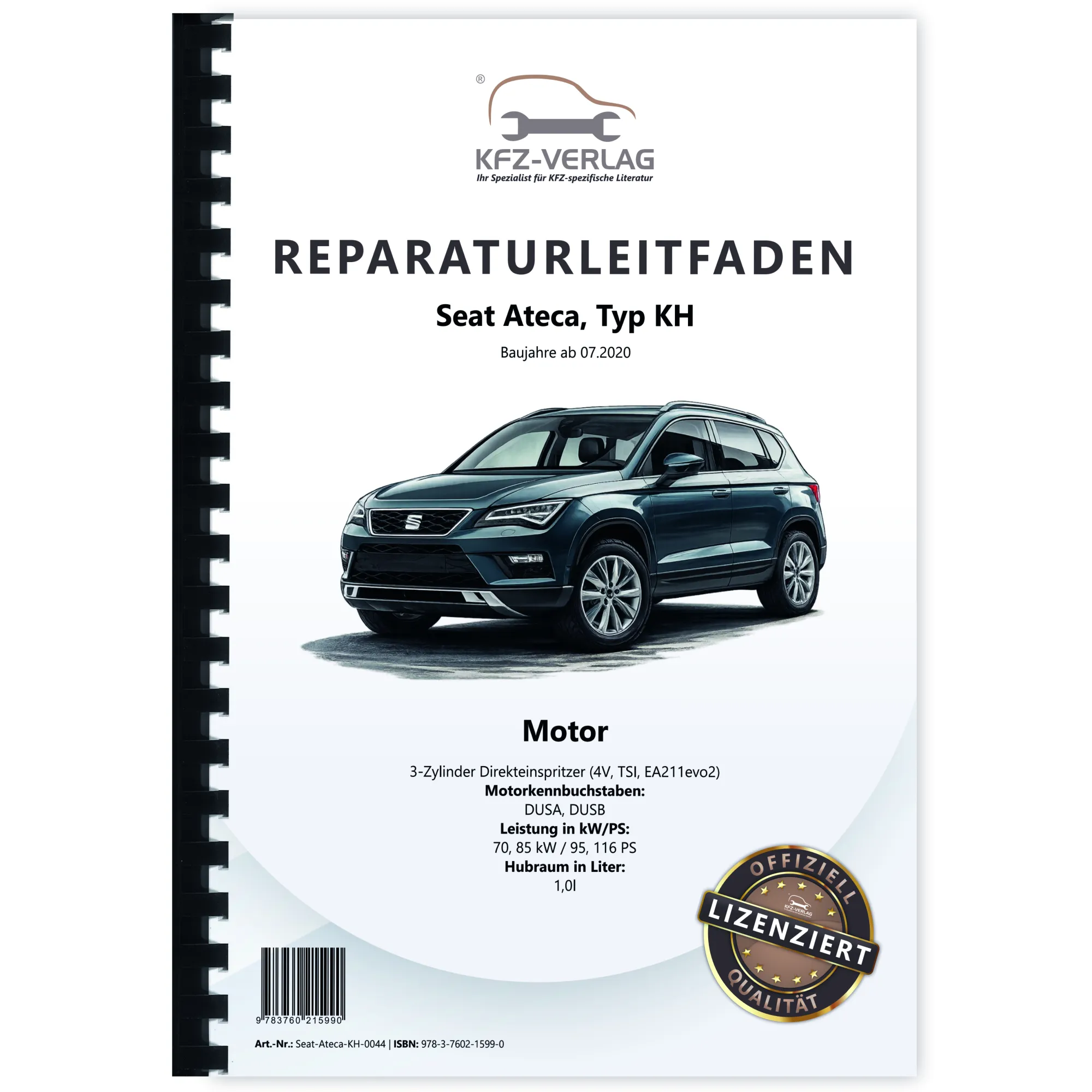 Seat Ateca Typ KH ab 2020 3-Zyl. Benzinmotor 1,0l 95-116 PS Reparaturanleitung
