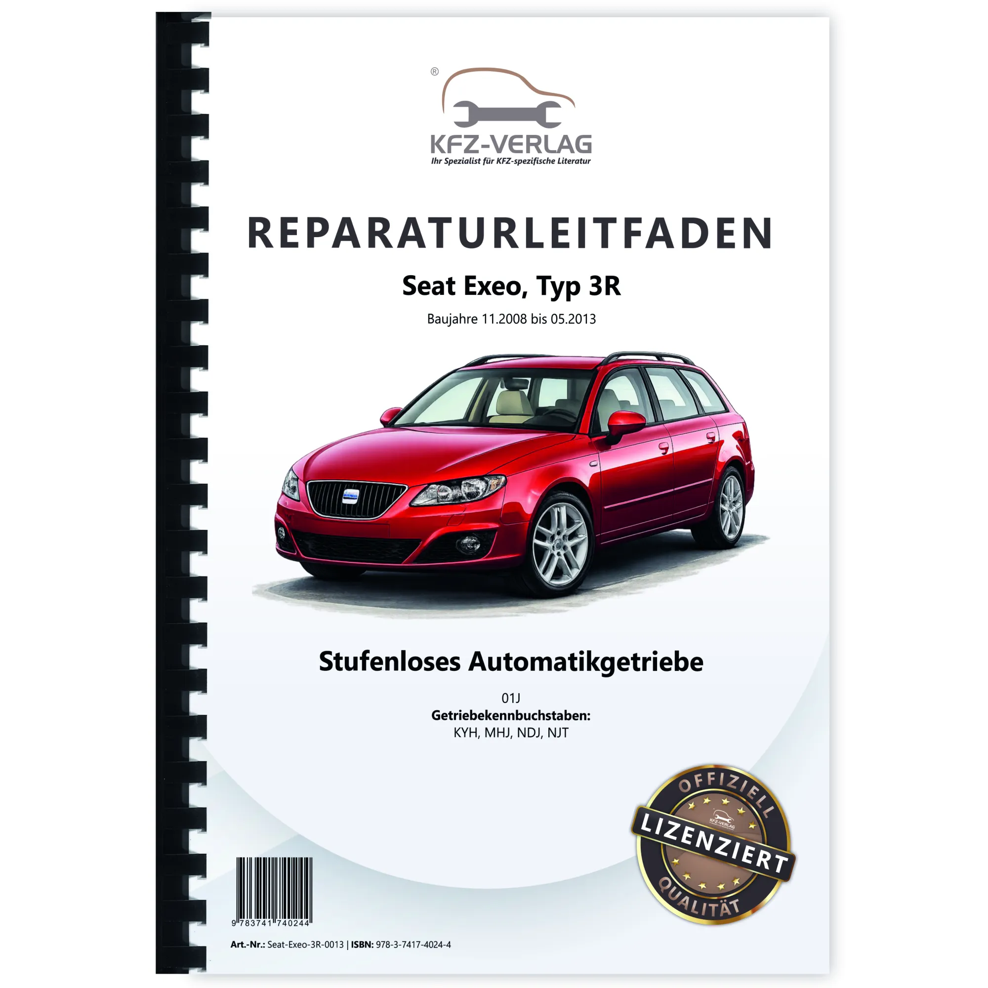 Seat Exeo Typ 3R 2008-2013 Stufenloses Automatikgetriebe 01J Reparaturanleitung