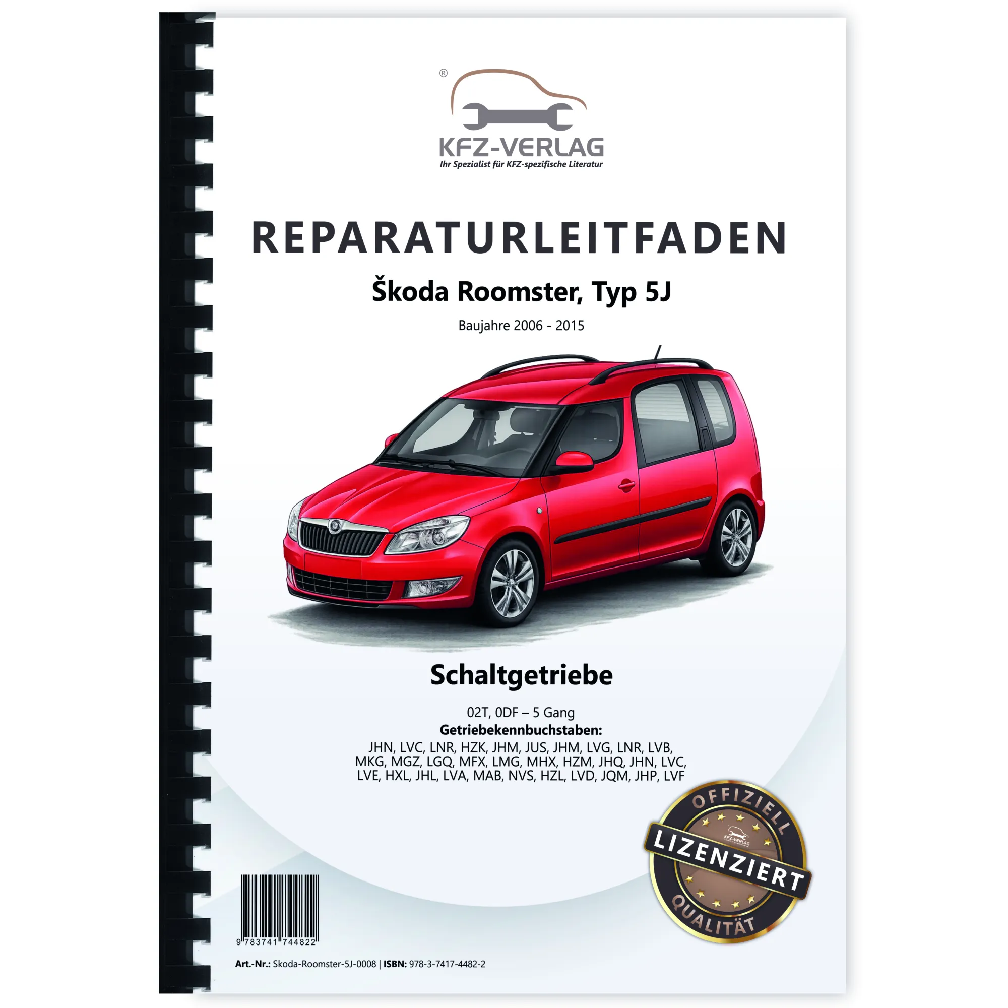 SKODA Roomster Typ 5J 2006-2015 5 Gang Schaltgetriebe 02T 0DF Reparaturanleitung