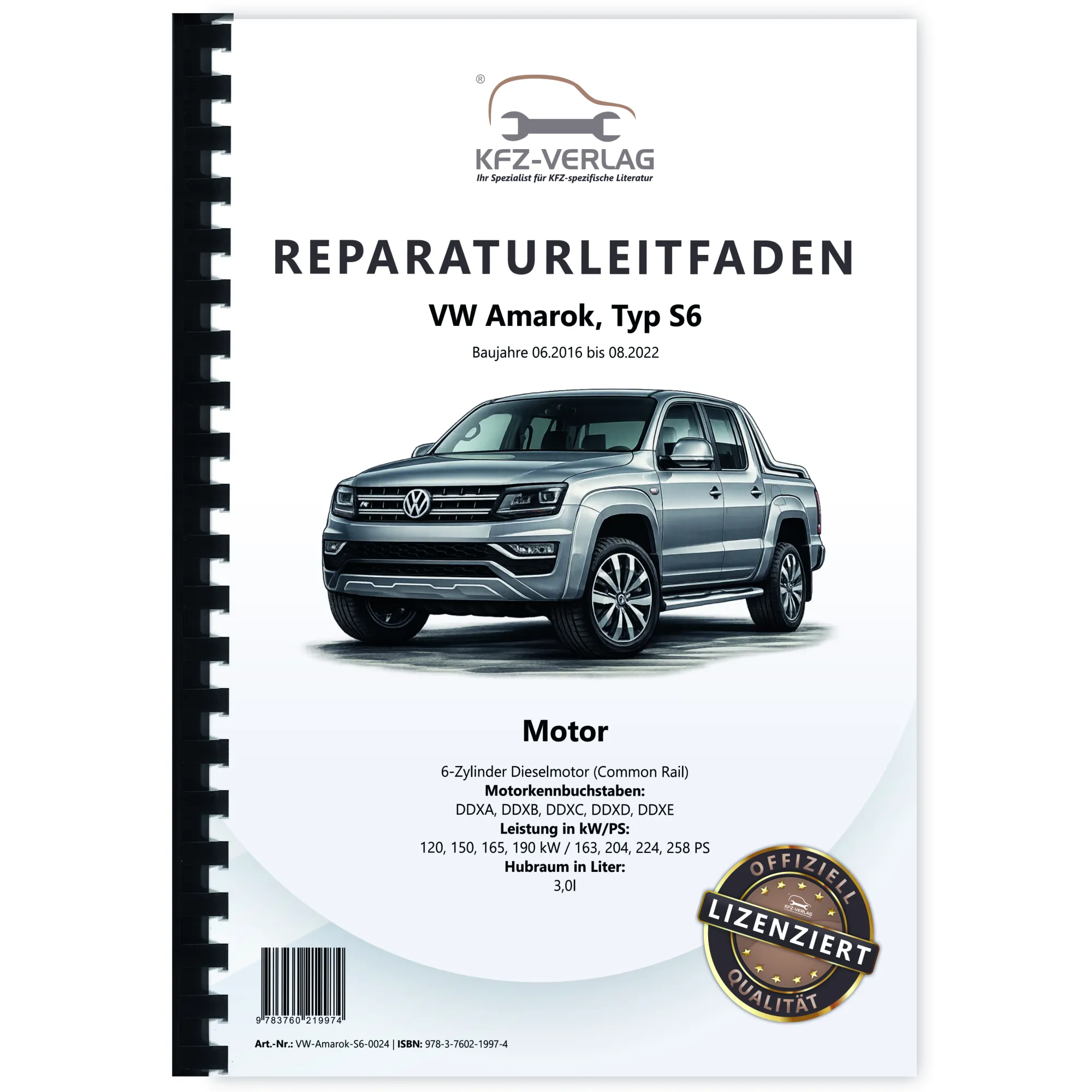 VW Amarok Typ S6 2016-2022 6-Zyl. Dieselmotor 3,0l 163-258 PS Reparaturanleitung