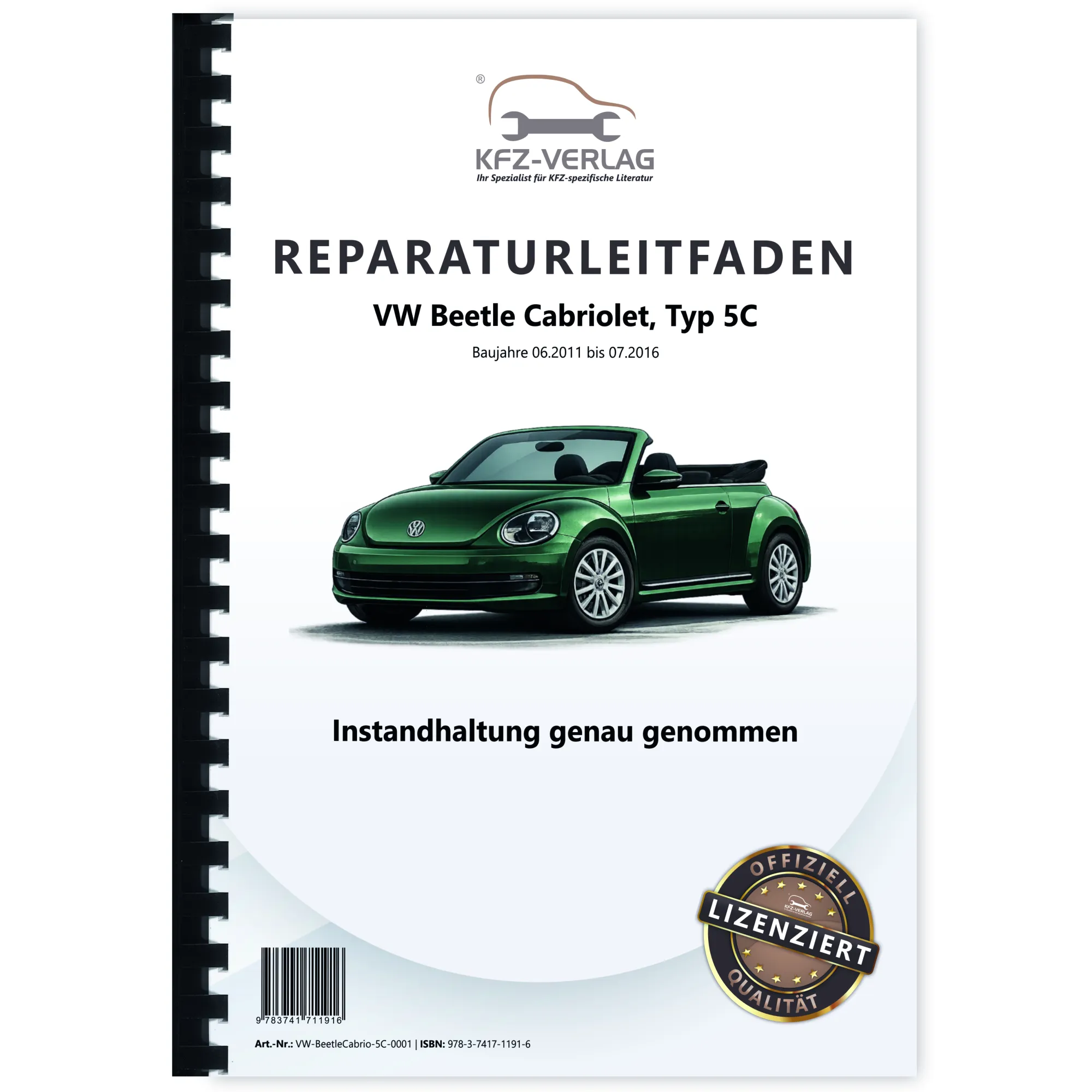VW Beetle Cabrio 5C (11-16) Instandhaltung Inspektion Wartung Reparaturanleitung