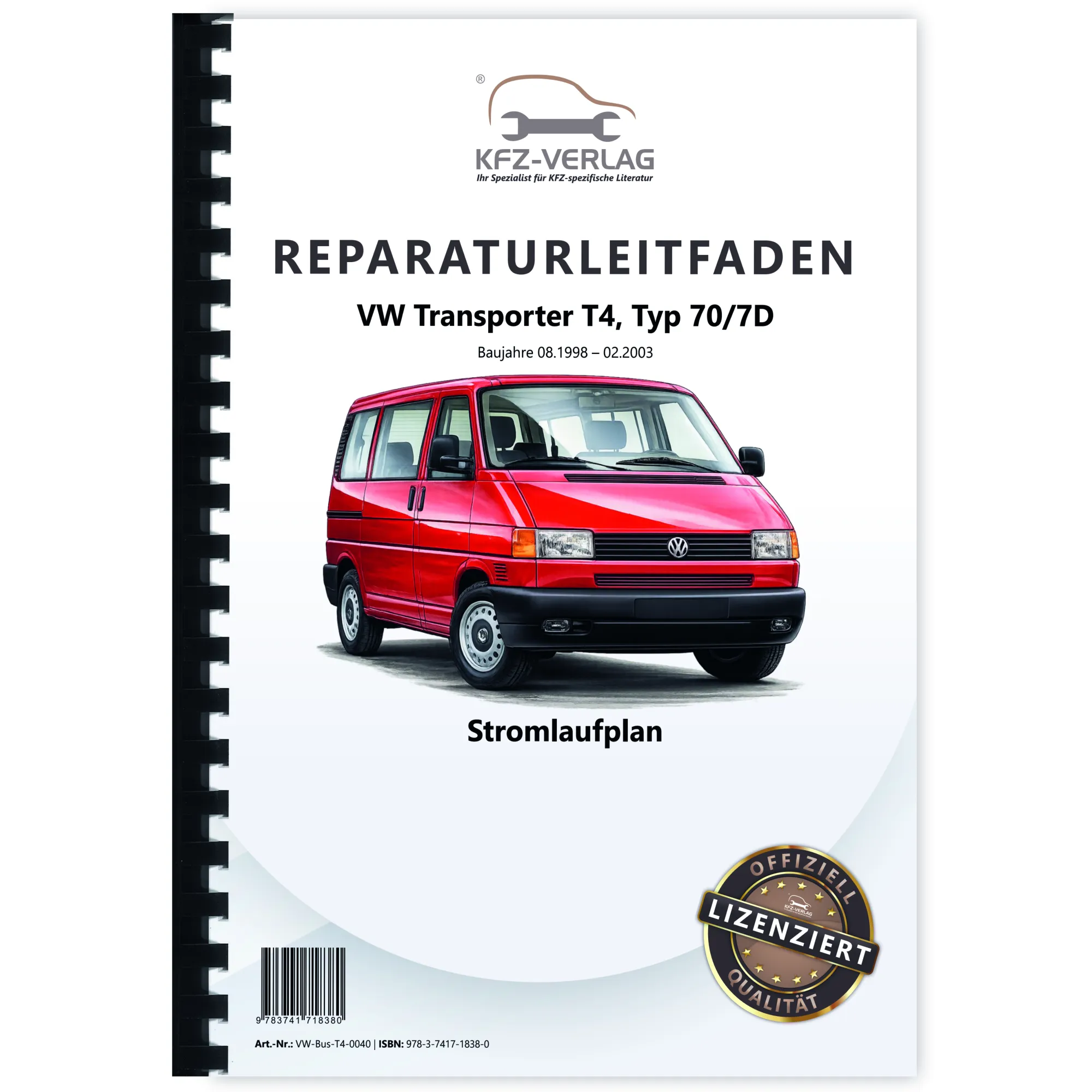 VW Transporter T4 1998-2003 Schaltplan Stromlaufplan Elektrik Verkabelung Pläne