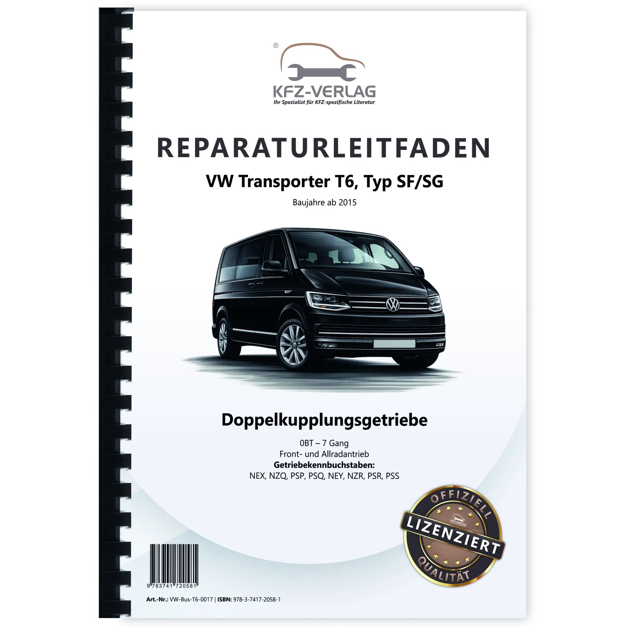 VW Transporter T6 (15>) 7 Gang Automatikgetriebe DSG DKG 0BT Reparaturanleitung