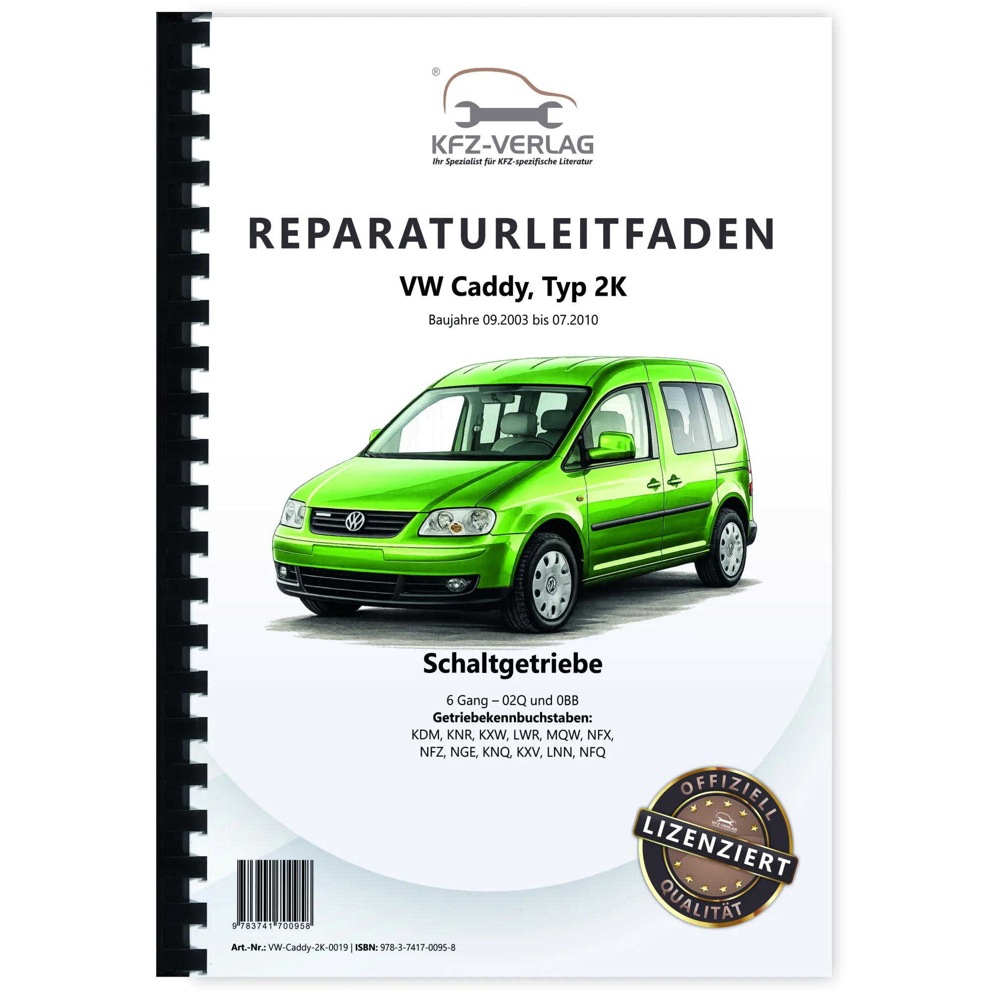 VW Caddy 2K 2003-2010 6 Gang Schaltgetriebe 02Q 0BB Kupplung Reparaturanleitung