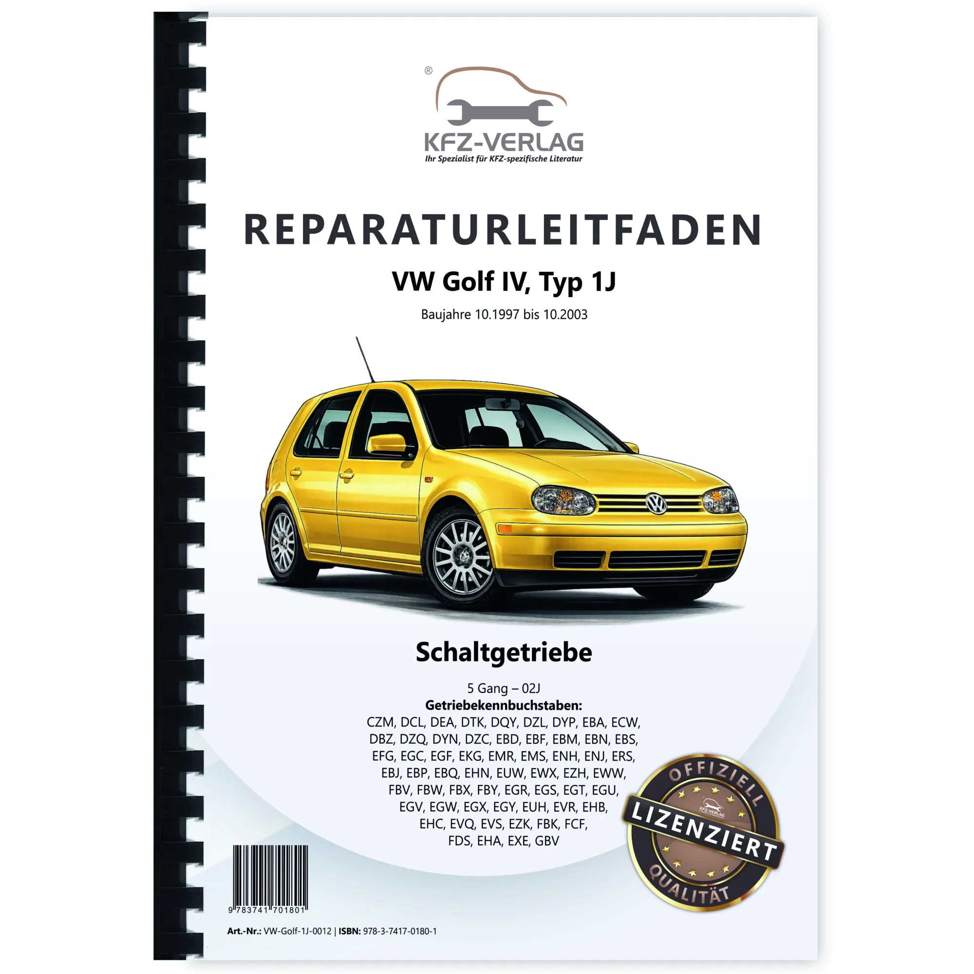 VW Golf 4 Typ 1J (97-06) 5 Gang Schaltgetriebe Kupplung 02J Reparaturanleitung