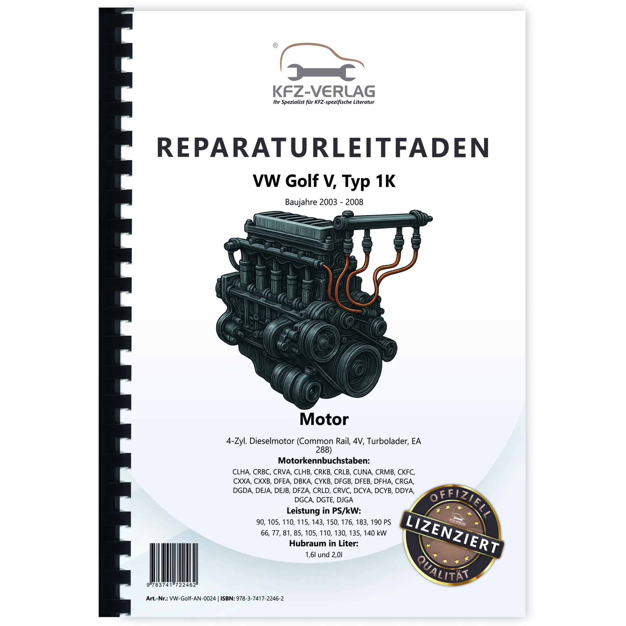 VW Golf 7 Sportsvan (18>) 1,6l 2,0l Dieselmotor TDI 90-190 PS Reparaturanleitung