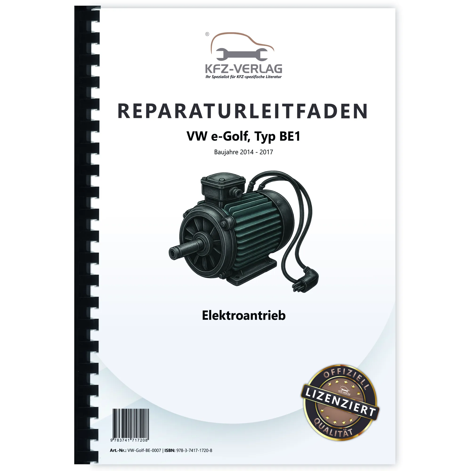 VW e-Golf Typ BE1 2014-2017 Elektroantrieb Motor Reparaturanleitung
