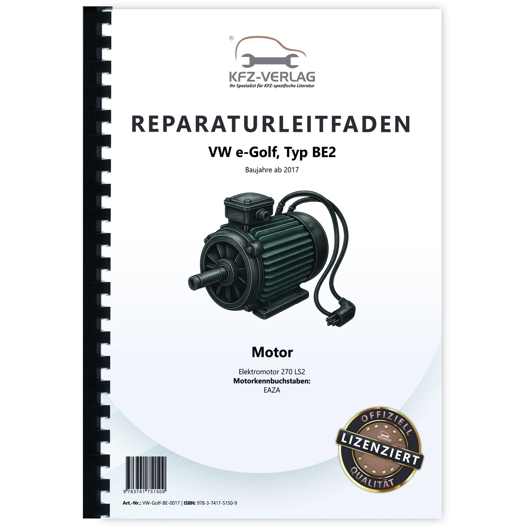 VW e-Golf Typ BE2 ab 2017 Elektromotor 270 LS2 Reparaturanleitung