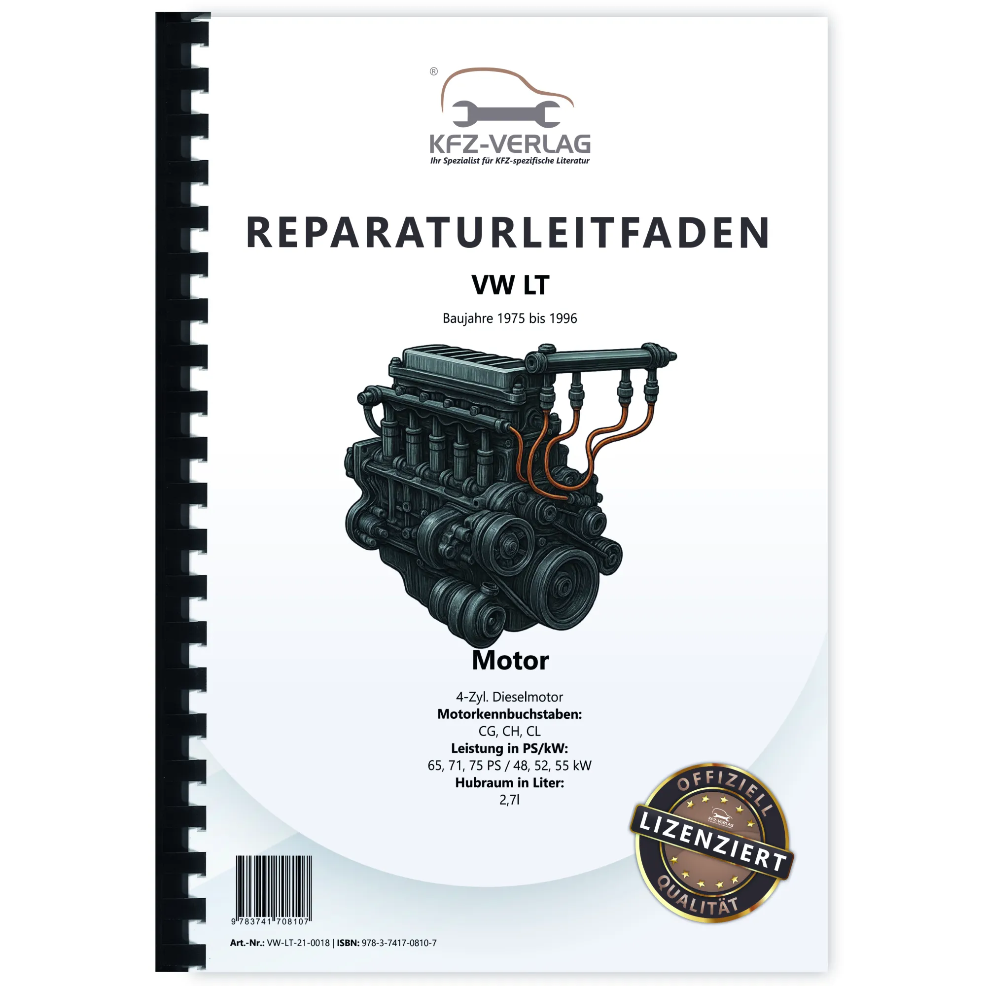 VW LT 1975-1996 4-Zyl. 2,7l Dieselmotor TDI 65-75 PS Reparaturanleitung