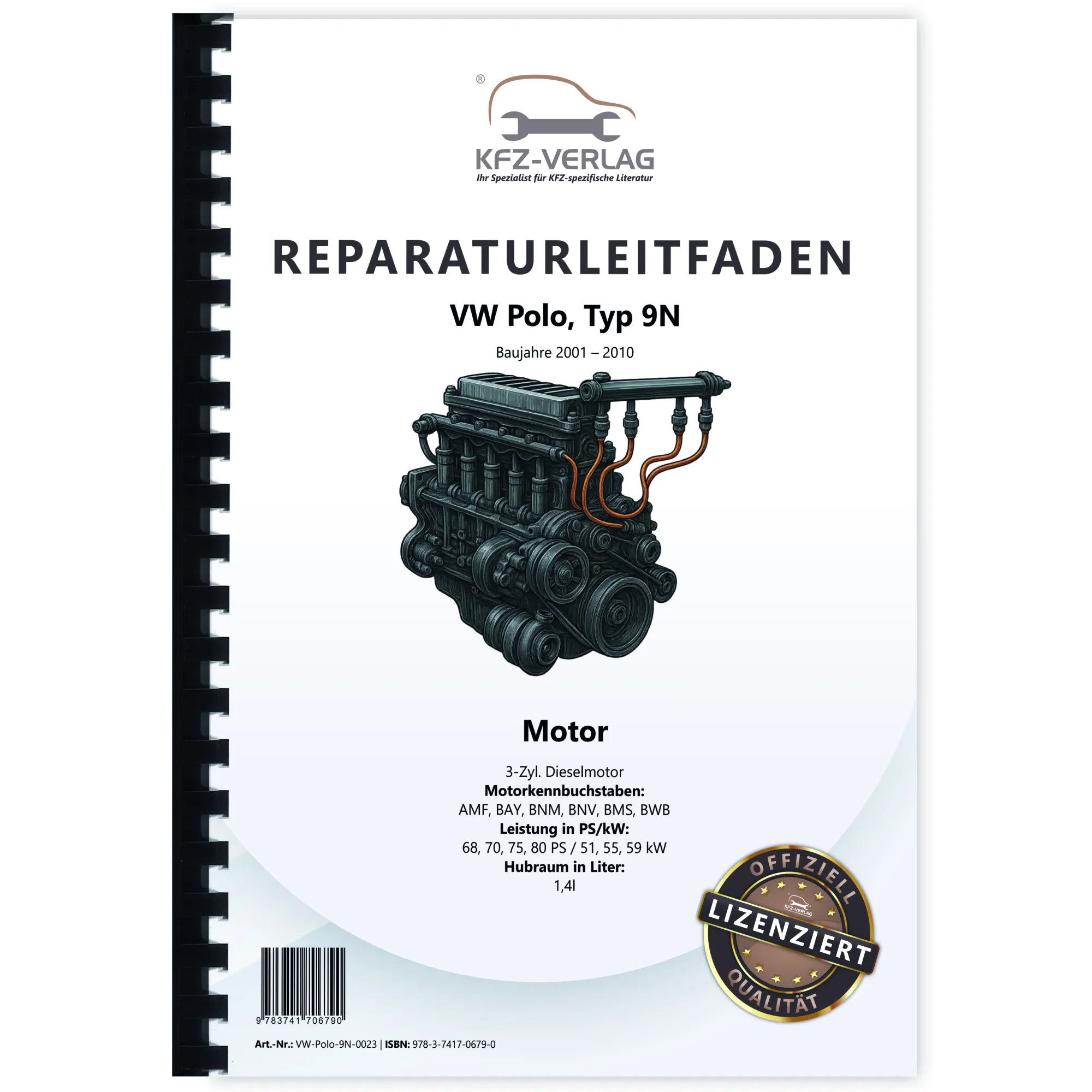 VW Polo 4 Typ 9N (01-10) 3-Zyl. 1,4l Dieselmotor 68-80 PS TDI Reparaturanleitung
